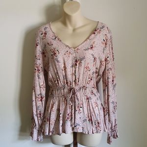 Light pink floral blouse